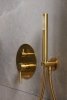ARMATURA KRAKÓW KFA Zestaw natryskowy MOZA GOLD/ZŁOTO SZCZOTKOWANE podtynkowy z baterią 3 funkcyjną 5039-501-31 + wylewka wannowa 836-004-31